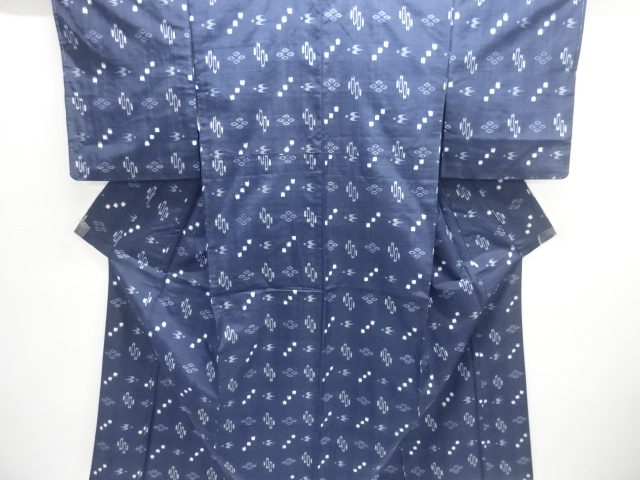 JAPANESEKIMONO / ANTIQUE AUTHENTIC RYUKYU KASURI TSUMUGI KIMONO